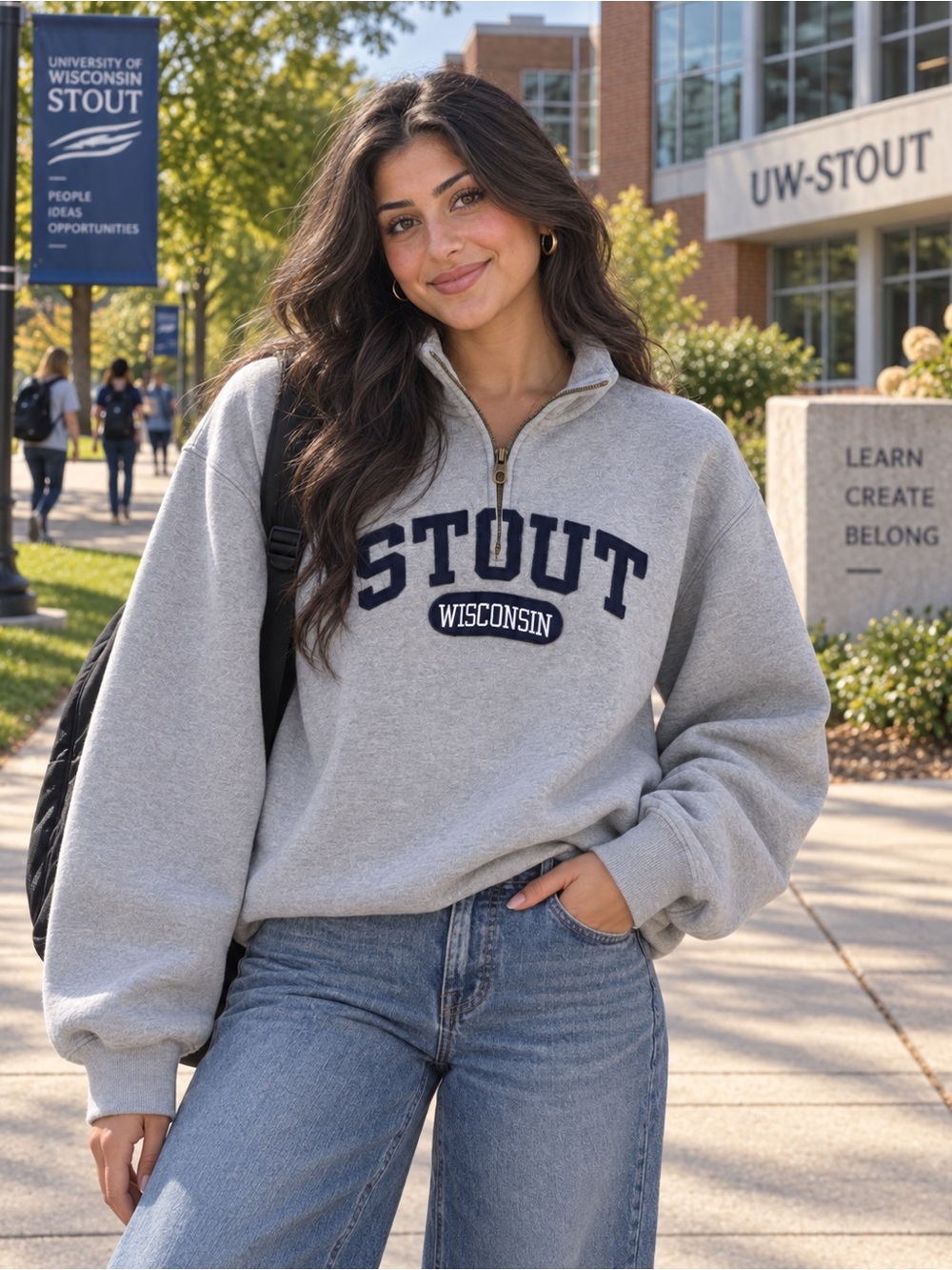 Jansport Gray Quarter-Zip Sweatshirt